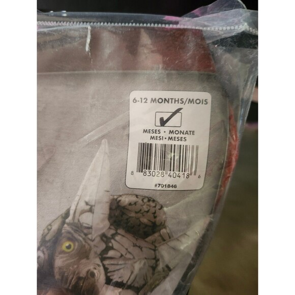 Infant Jurassic World Hatchling Triceratops Costume Baby 6-12 Months Dinosaur - Picture 6 of 10